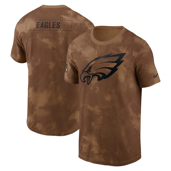 Men's Philadelphia Eagles 2023 Brown Salute To Service Sideline T-Shirt